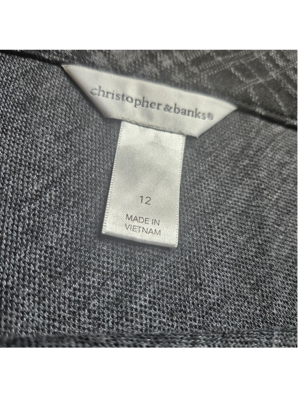 Christopher & Banks 12 Gray Plaid A Line Midi Skirt - Picture 7 of 8